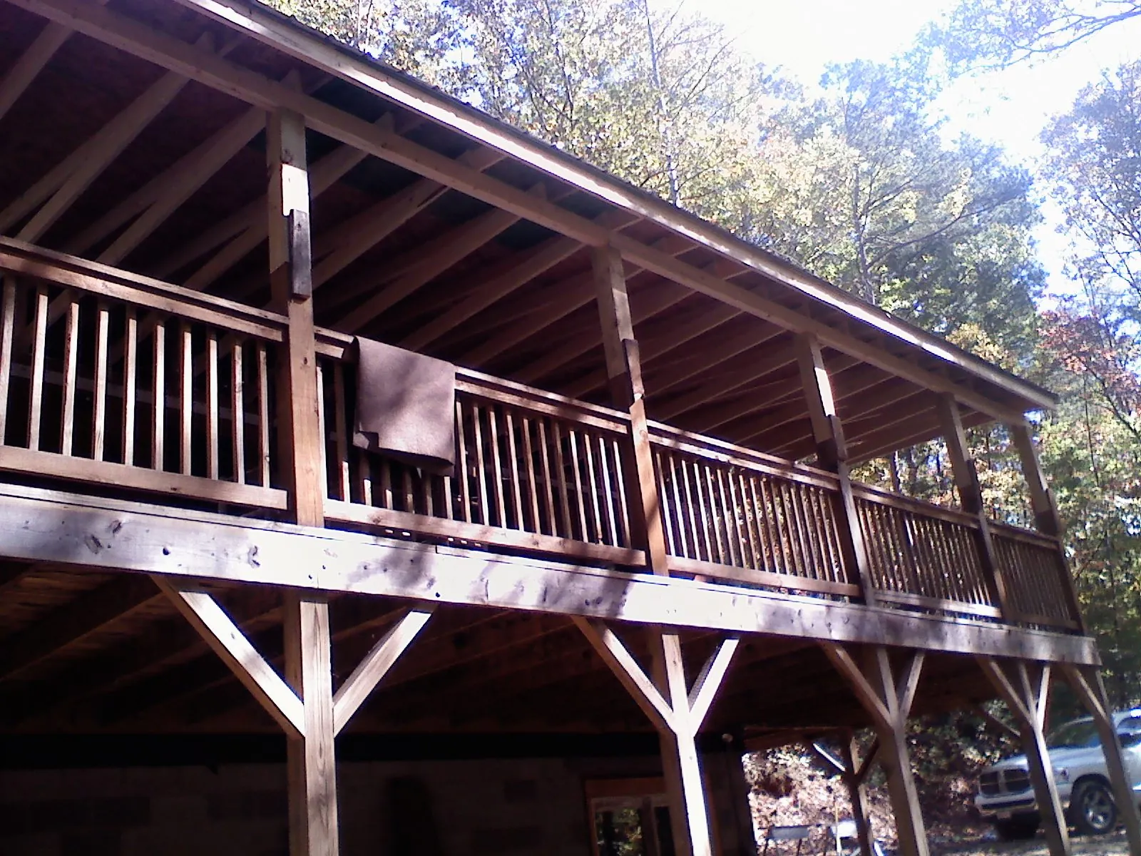 Timber framing under a new elevated porch and deck — Roof Leak Repair in Tellico Plains by Roofing Brothers